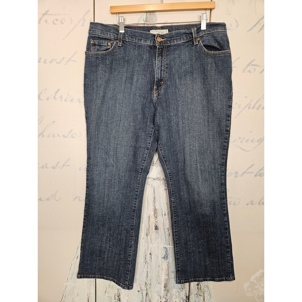 Levi's 550 Relaxed Boot Cut Jeans 18 Short Blue Dark Wash Denim Stretch Plus